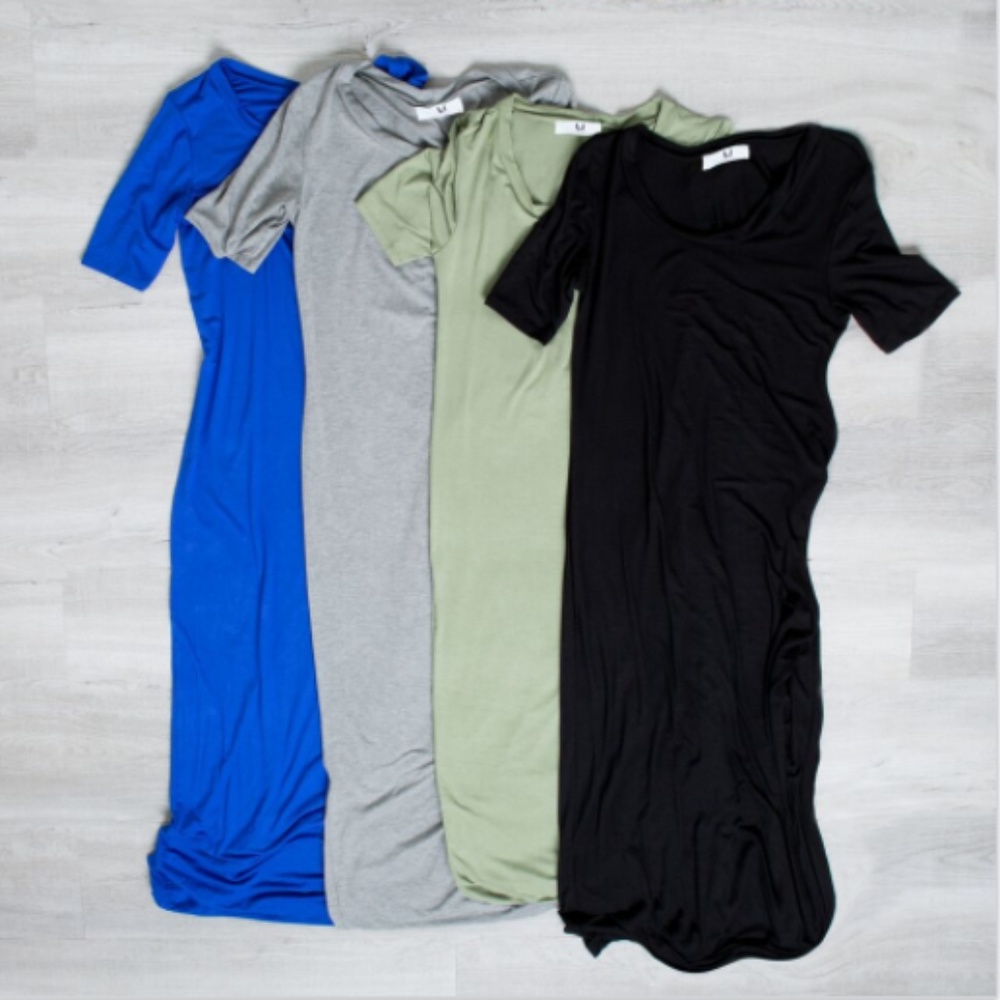 Solid Black Long Tee Dress